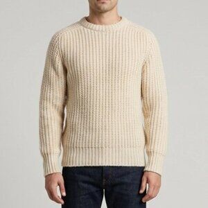 Tundra 100% Wool Chunky Fisherman Sweater Cream Made in Canada Medium Vintage